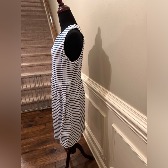 J. Crew Factory Daybreak Fit & Flare Blue and White Dress - Picture 4 of 9